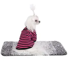 Мягкий хлопок Летняя Одежда для питомцев футболка в полоску Собака модная одежда