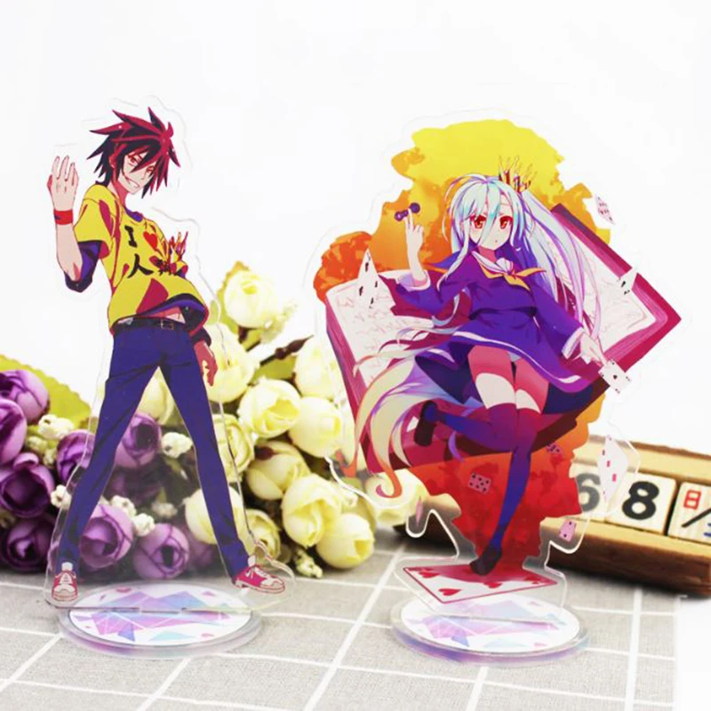 

1 Pc Hot sale Anime No Game No Life Sora Shiro acrylic stand figure model plate holder