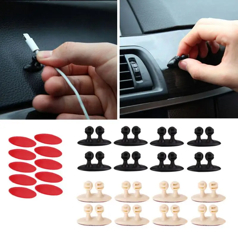 

8Pcs/set Adhesive Car Cable Holder Interior Wire Cord Winder Clip Earphone Car Cable Organizer Wire Storage Holder Clip
