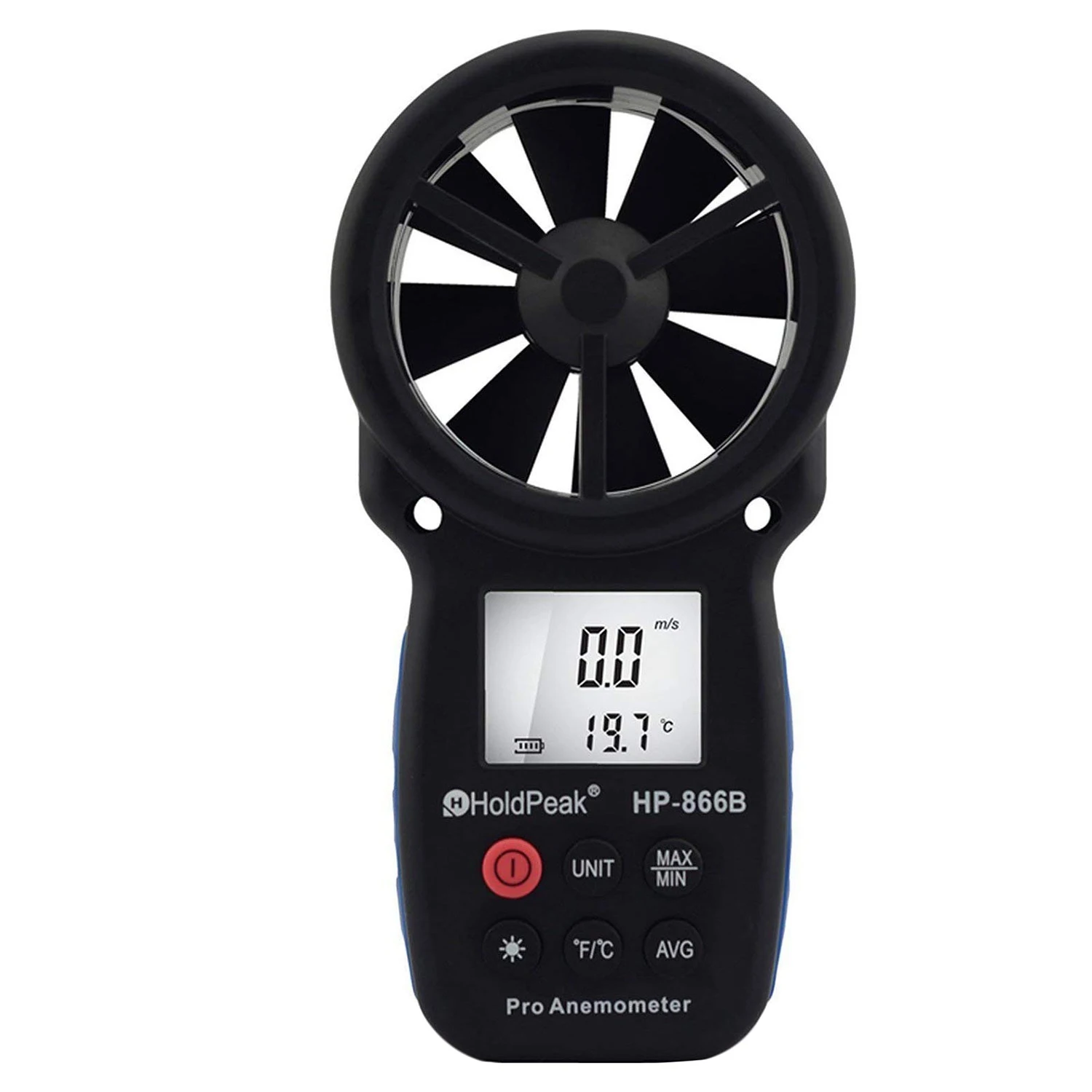 

Holdpeak Hp-866B Mini Lcd Digital Anemometer Wind Speed Air Velocity Temperature Measuring With Backlight