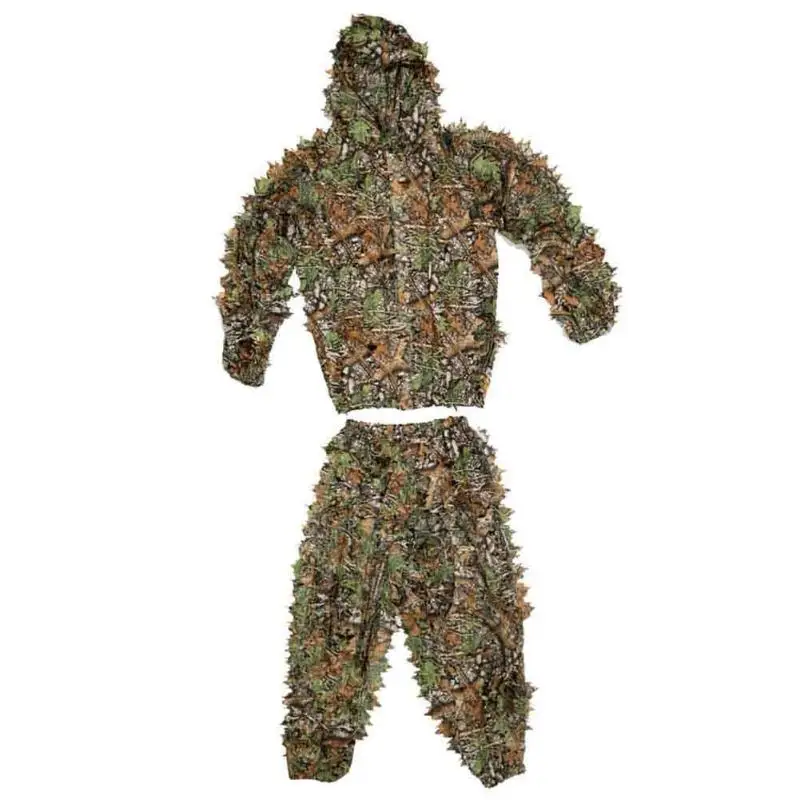 Костюм для улицы прочный лесной снайпер Ghillie костюм комплект плащ военный 3D лист