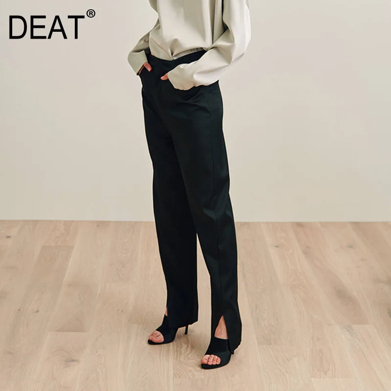 

DEAT 2019 new spring and summer fashion women clothes high waist casual bottoms striaght styles pants female trousers WE34001M