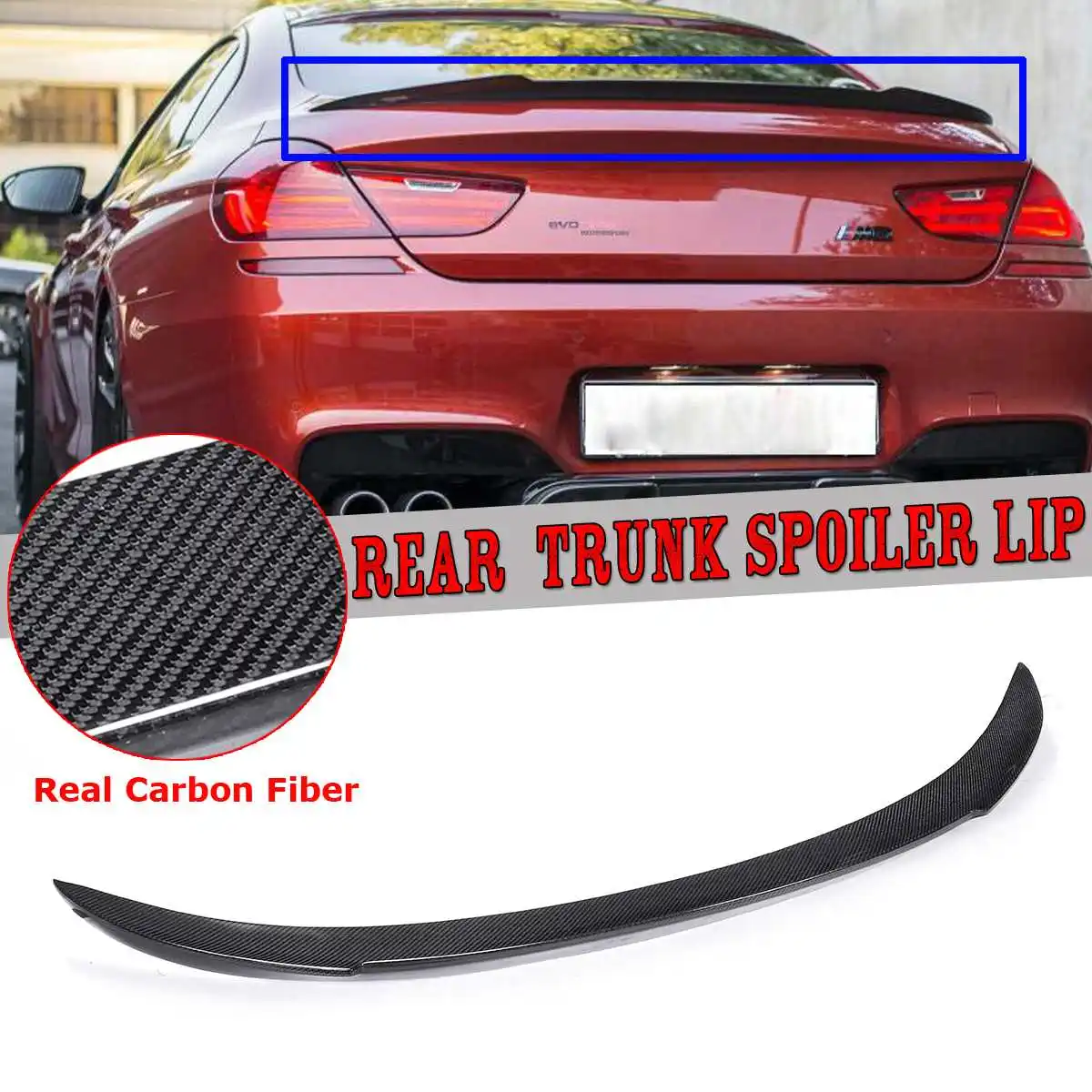 

For BMW F06 640i 650i M6 Gran For Coupe 4 Door 2011-2018 V Style Real Carbon Fiber Car Rear Roof Trunk Spoiler Wing Wing Spoiler