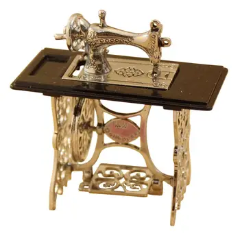 

None Mini Metal Sewing Machine Modeling Toy for 1:12 Doll House Accessories