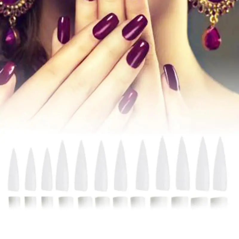 

12Pcs/Set DIY False Nail Finger Tips For Salon Nail Art French Acrylic Atificail Fake Nail Design Display Training Nail Art Tool