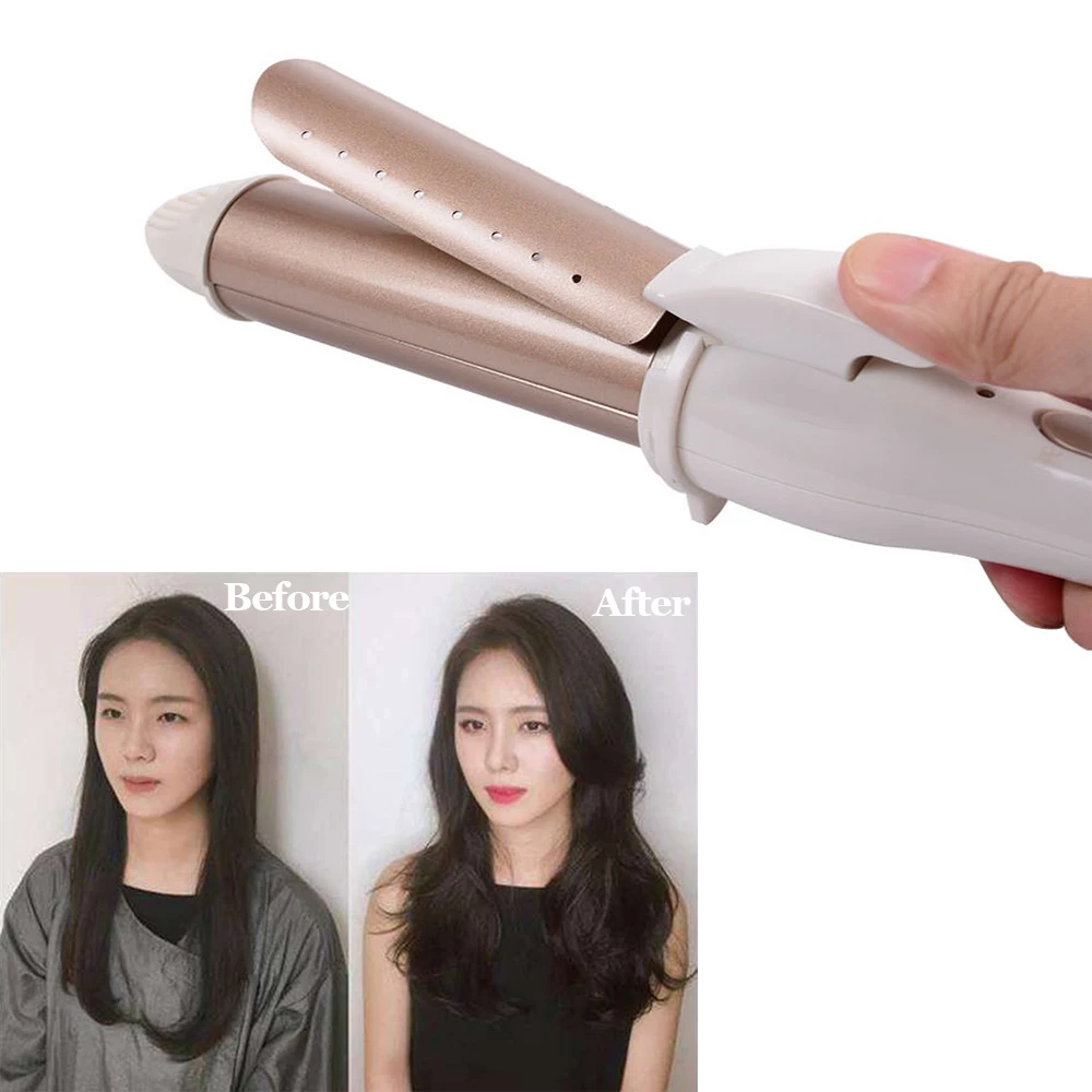 

Curls Straight Dual-use Electric Splint Curling Iron Multi-function Hair Straightener Curler Hairdressing Tools EU/US Plug