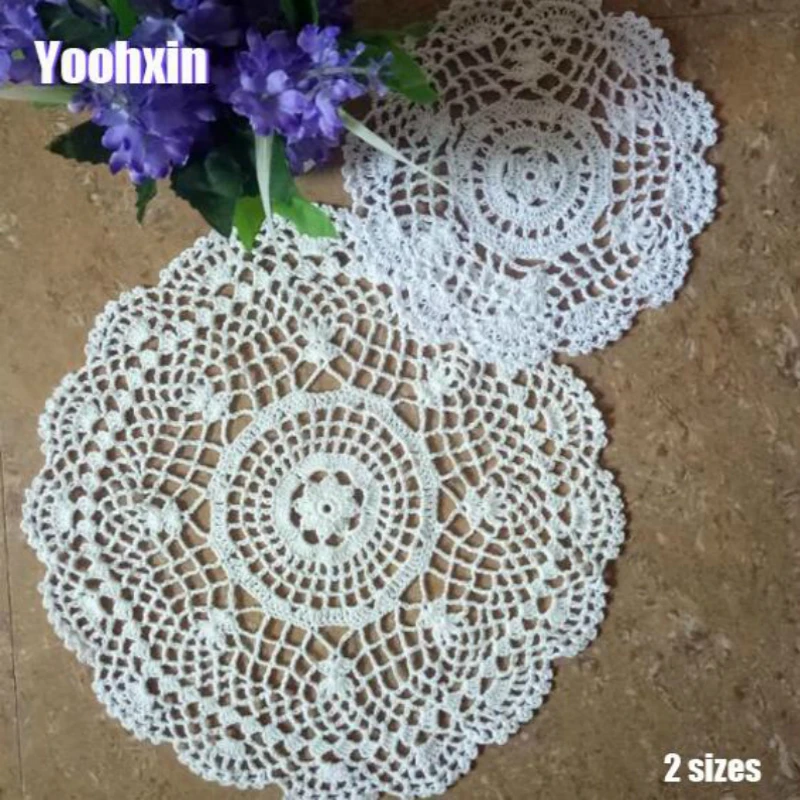 

Round Cotton Placemat Cup Drink Coaster Mug Kitchen Wedding Table Place Mat Cloth Crochet Tea Coffee Doily Dish Pad Decoration