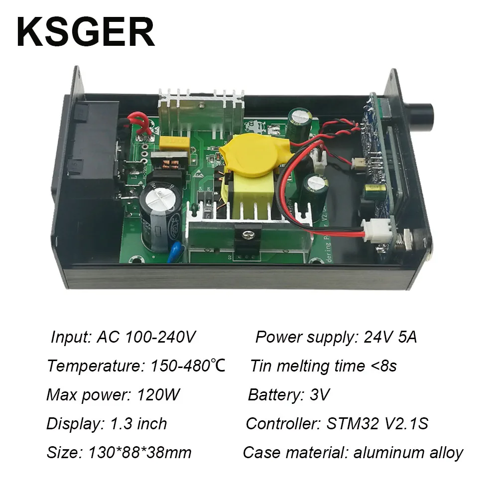 KSGER T12 паяльник STM32 V2.1S OLED DIY FX9501 ручка из нержавеющей стали электрические инструменты Сварка цинковый сплав держатель ЕС