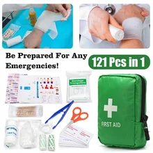 121 шт зеленый Мини безопасный Кемпинг Пешие Прогулки Автомобиль Аптечка медицинский аварийный набор лечебный пакет на открытом воздухе пус...(China)