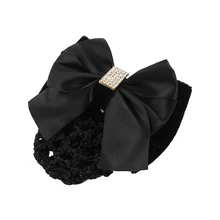 HTHL-бабочка черный бантик снуд булочка сетка заколка