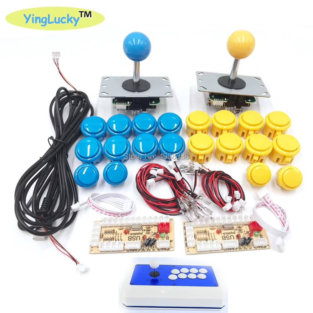 Джойстик sanwa с 2 игроками и аркадными кнопками контроллер сделай сам для Windows Raspberry