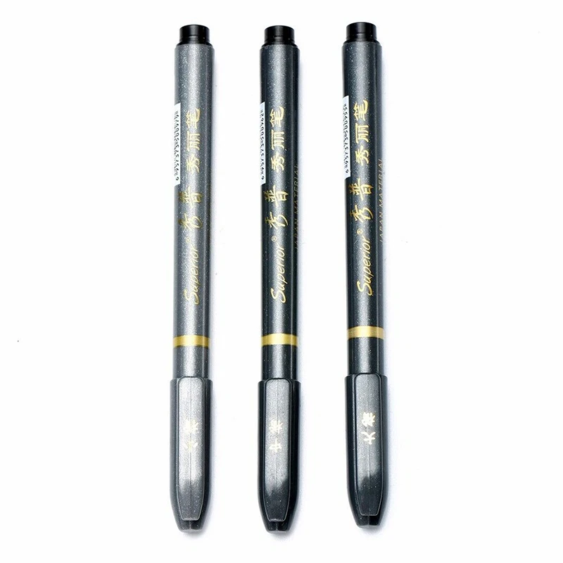 EZONE 3 шт./компл. Китайская каллиграфия черные чернила для ручки, Размеры S/M/L обычный Шрифт набор мягких волос пишущая ручка для рисования питания инструмента бренд