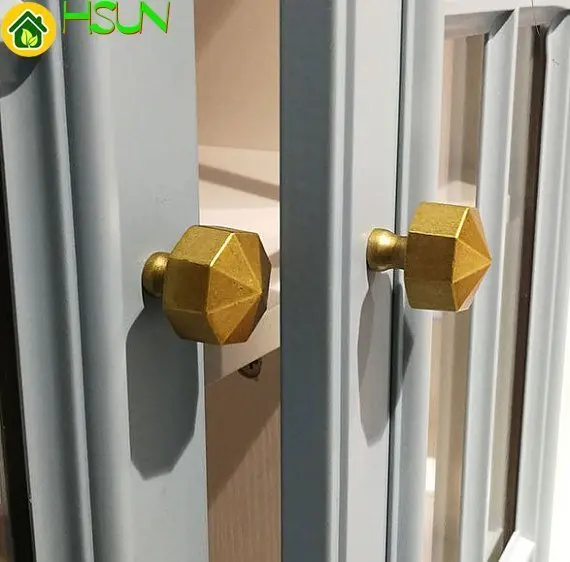 1pc Hexagon Brass Cabinet Knob Drawer Pull Handle Cupboard Door Decor Crafts