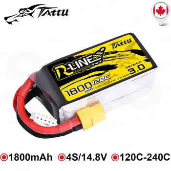 

TATTU V3 1800mAh Lipo 4S Battery 14.8V Batteries Pack for 250mm 280mm 350mm 6-8 inch Size FPV Drone New Arrival Ship from CA