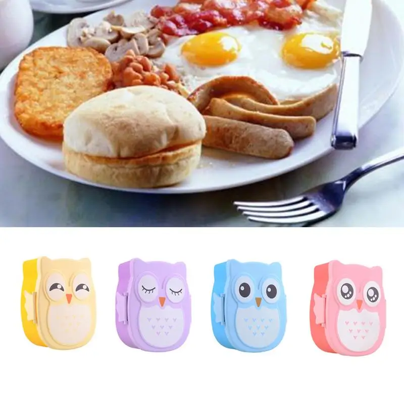 

Owl portable plastic cute cartoon lunch box children students food storage containers sealed microwave