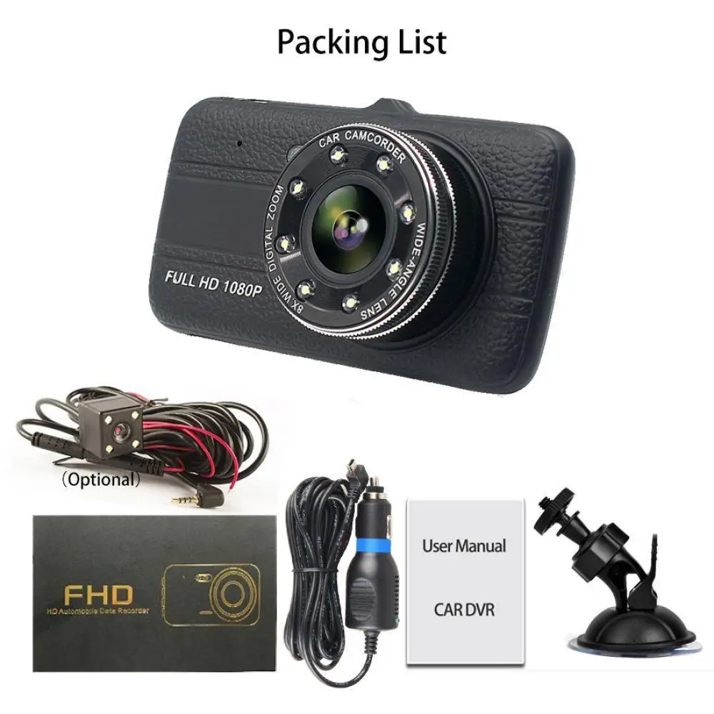 Dash Cam 4 0 &quotFull HD 1080 P Автомобильный видеорегистратор Камера авто регистратор