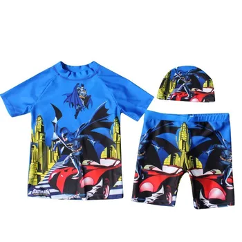 

Children's Swimming Trunks Cartoon Rash Guard Baby Boy Pool Cap Short Sleeve Shorts Pants Children's Swimming-suit Kids Swimwear