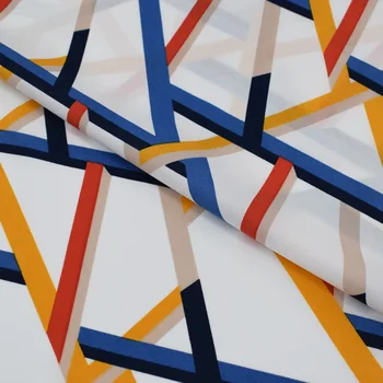 

The white bottom geometric reactive dyeing pure cotton fabric for summer dress telas por metros tissu au metre vestidos vestido