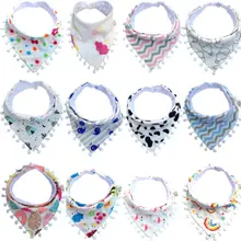 Новые поступления младенческой для маленьких мальчиков и девочек хлопковые нагрудники корма слюнявчик треугольник