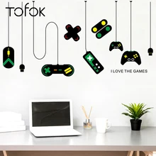 Tofok 漫画ゲームコンソール PSP 壁紙コンピュータルーム Playhouse リムーバブルウォールステッカーインターネットバー壁画デカール供給(China)