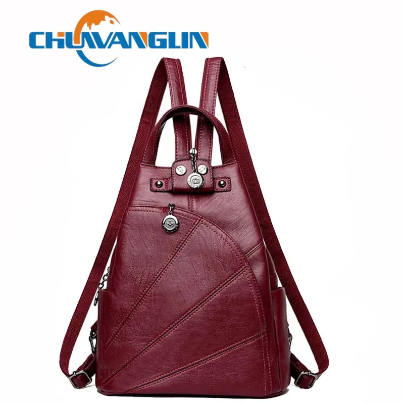 Винтажный женский кожаный рюкзак Chuwanglin модные школьные ранцы повседневные
