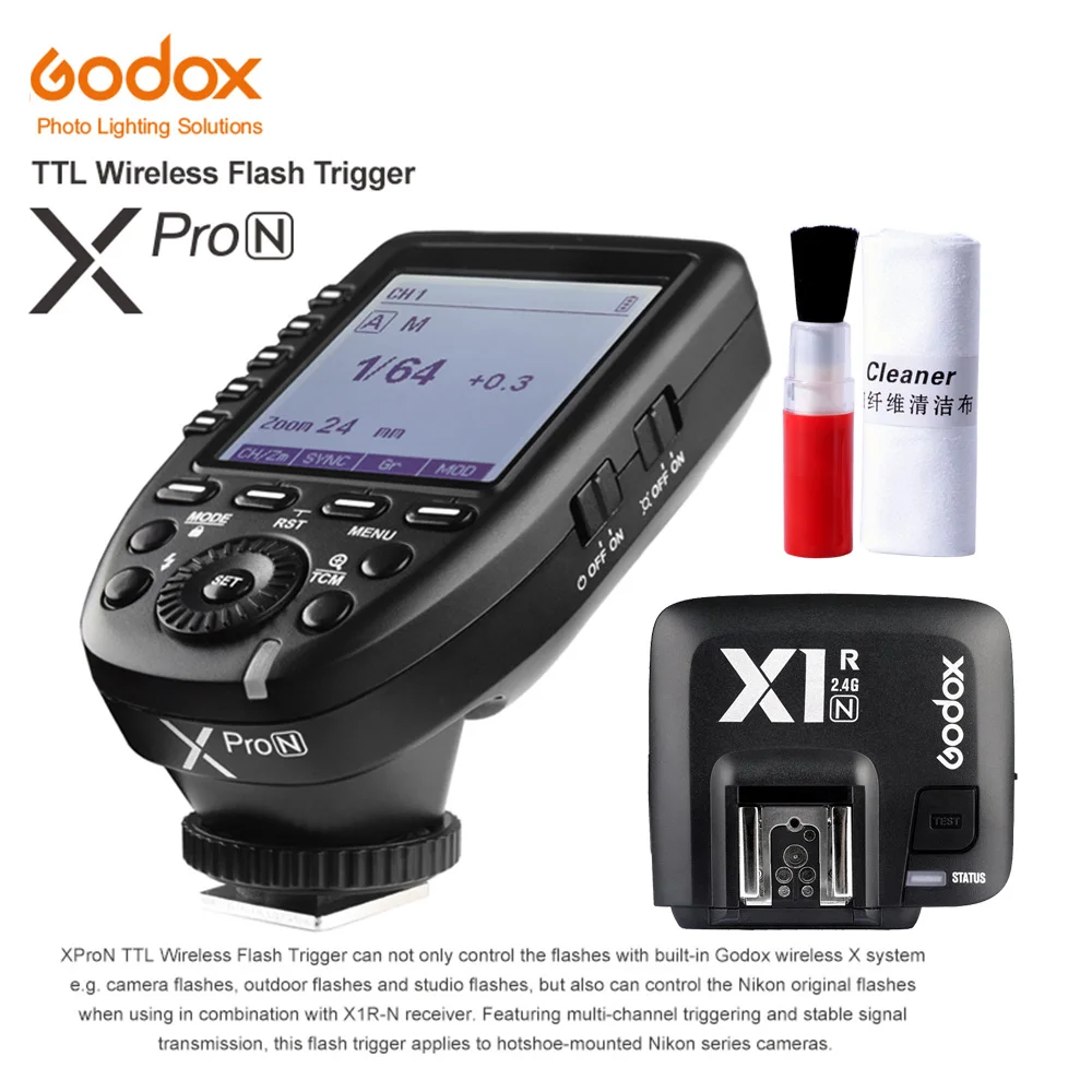 GODOX XPro-N ttl 2,4G Беспроводная Высокоскоростная синхронизация X СИСТЕМА триггера Godox X1R-N приемник для камер Nikon Flash speed lite