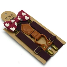 Регулируемые подтяжки с зажимом и галстуком-бабочкой; комплекты одинаковых цветов; торжественные комплекты для маленьких мальчиков и девочек