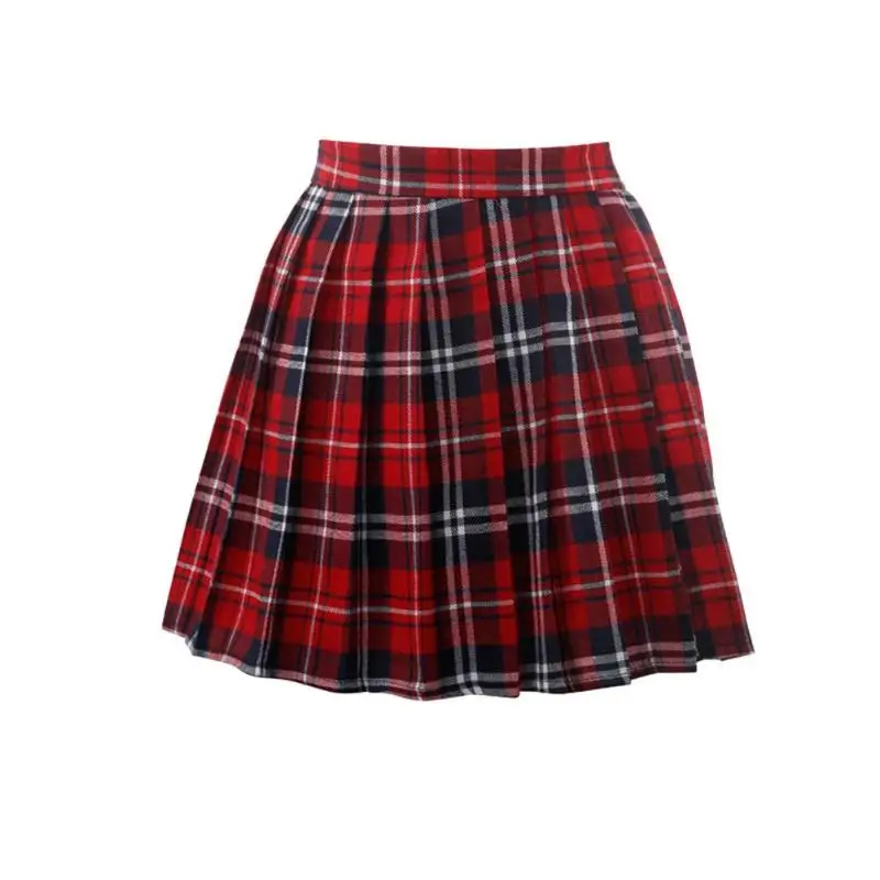 

S-XL Fashion High Waist A-Line Women Skirt Striped Stitching Sailor Pleated Skirt Elastic Waist Sweet Girls Dance Skirt