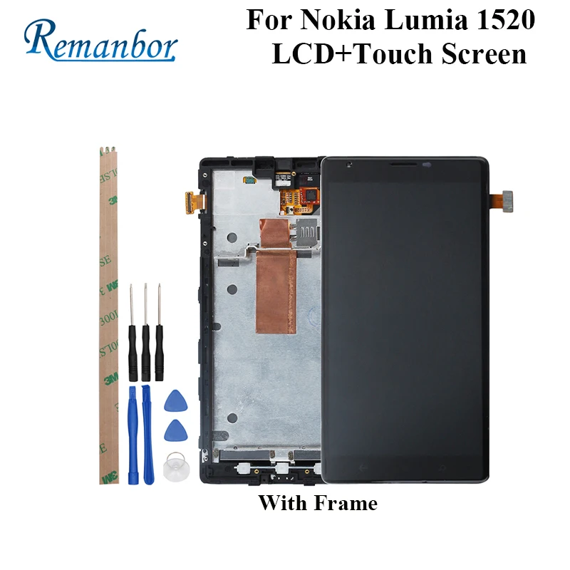 

Remanbor For Nokia Lumia 1520 LCD Display And Touch Screen With Frame Repair Parts For Nokia Lumia 1520 Accessories 6.0" +Tools