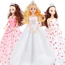Дети 360 градусов вращающийся танцы корона платье для куклы принцесса зарядки осветить девушка кукла игрушка подарок на день рождения