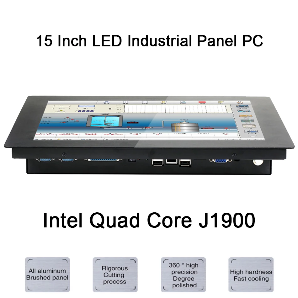 15 дюймовый Светодиодный промышленный панельный ПК Intel Celeron J1900 Windows 7/10/Linux Ubuntu 10
