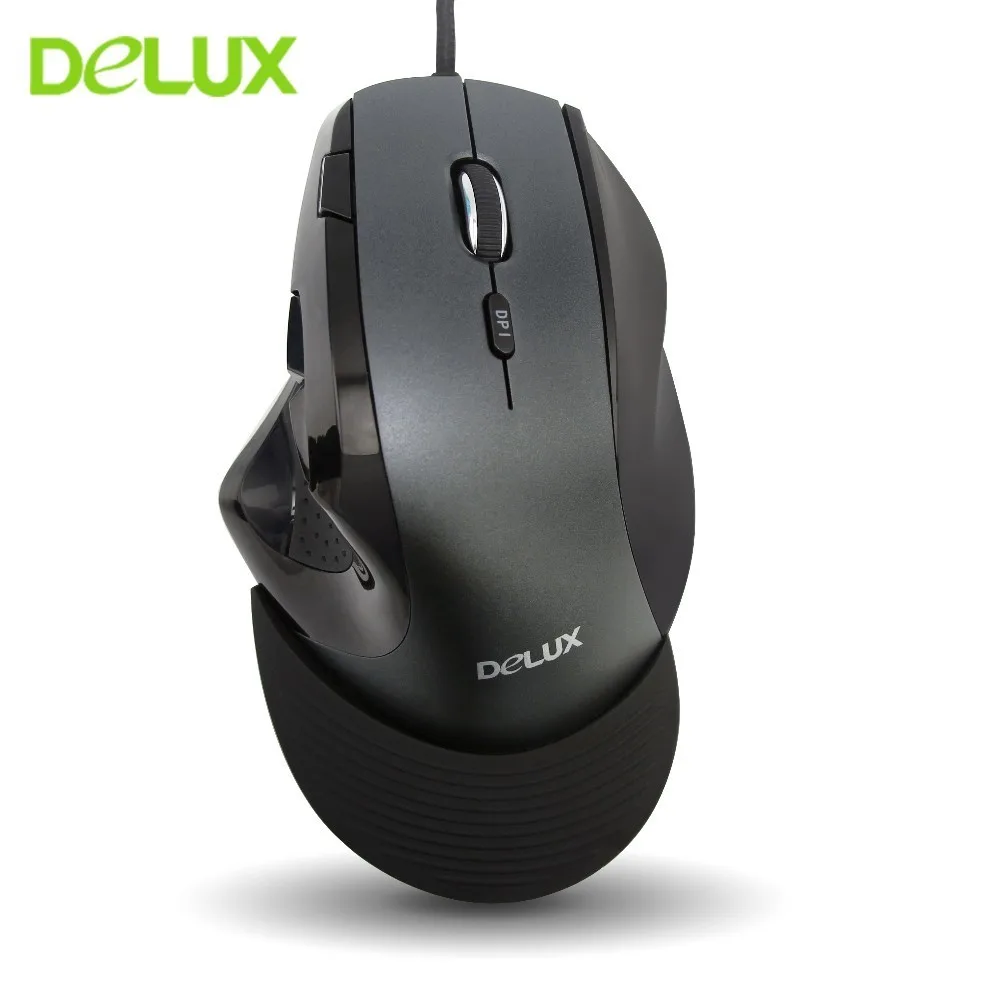 

Delux M910BU Wired Mouse Ergonomic Computer Gaming Mause 9 Buttons 1000-1600-3200 DPI Optical Mice For PC Gamer Laptop Desktop