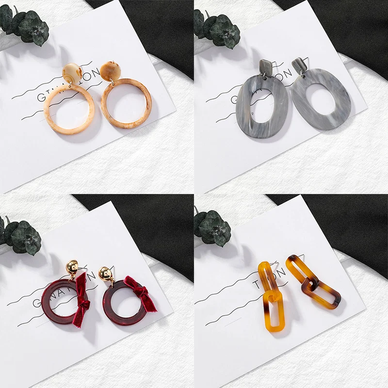 Серьги капельки для девочек винтажные овальные красивые большие корейские