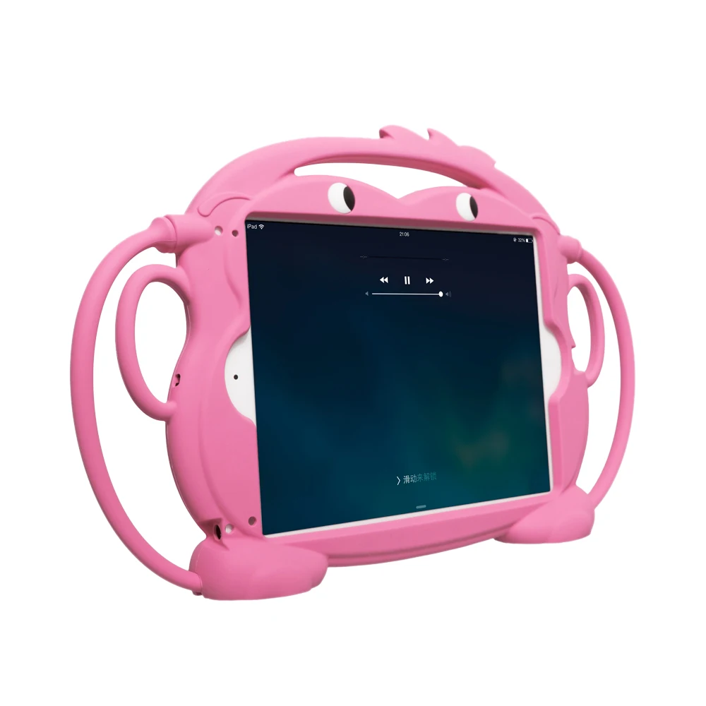 

AAAJ-Kids Shockproof Case For Ipad 9.7 2017 2018 Air 2 1 Pro 9.7 Children Cartoon Monkey Soft Silicone Protect Case Stand Cove