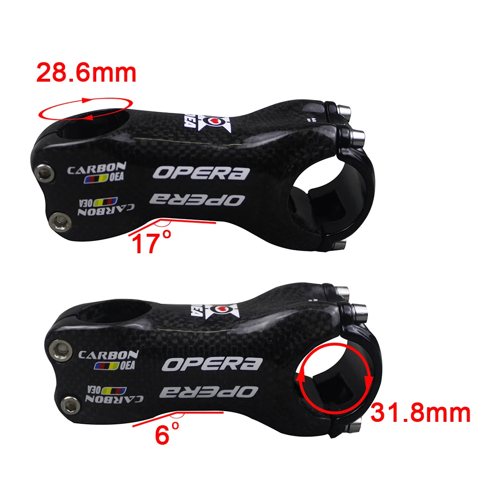 Najtaniej OPERA 3k matowe pełne włókno węglowe wspornik rowerowy droga MTB mostek węglowy części rowerowe kąt 6 17 stopni części rowerowe akcesoria