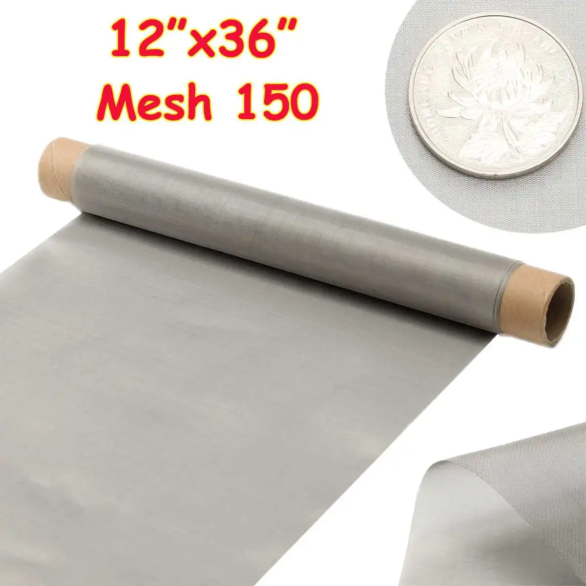 

Non-toxic150 Mesh Filtration 304 Stainless Steel Silver Woven Wire Cloth Screen 30x90cm For Industrial Tools