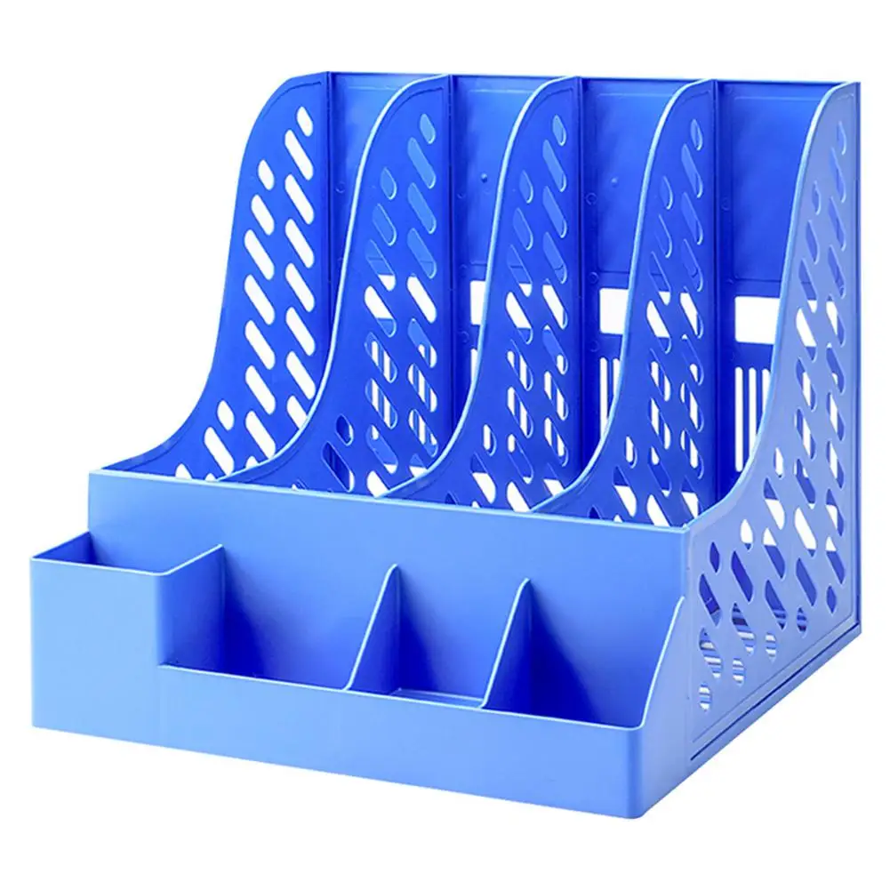 

Document Trays File Box Functional File Organizer 4 Cases Desktop Storage File Folder Pencil Pen Holder File Tray 4 Grid