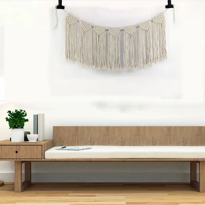 

Macrame Woven Wall Hanging Curtain Fringe Garland Banner Shabby Chic Bohemian Wall Decor Party Backdrop Decoration