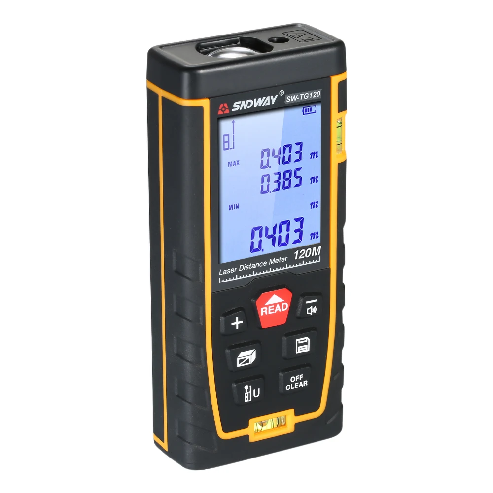 

SNDWAY 50M-120M Digital laser rangefinder 131ft handheld distance meter Laser range finder Area-volume-Angle tape measure tools