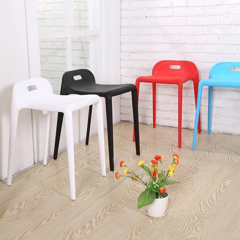 

Modern Design Plastic Stackable Stool Living Room Stool Dining Stool Low back Easy Take Stool Shoes Changing Colorful Stool 2PCS