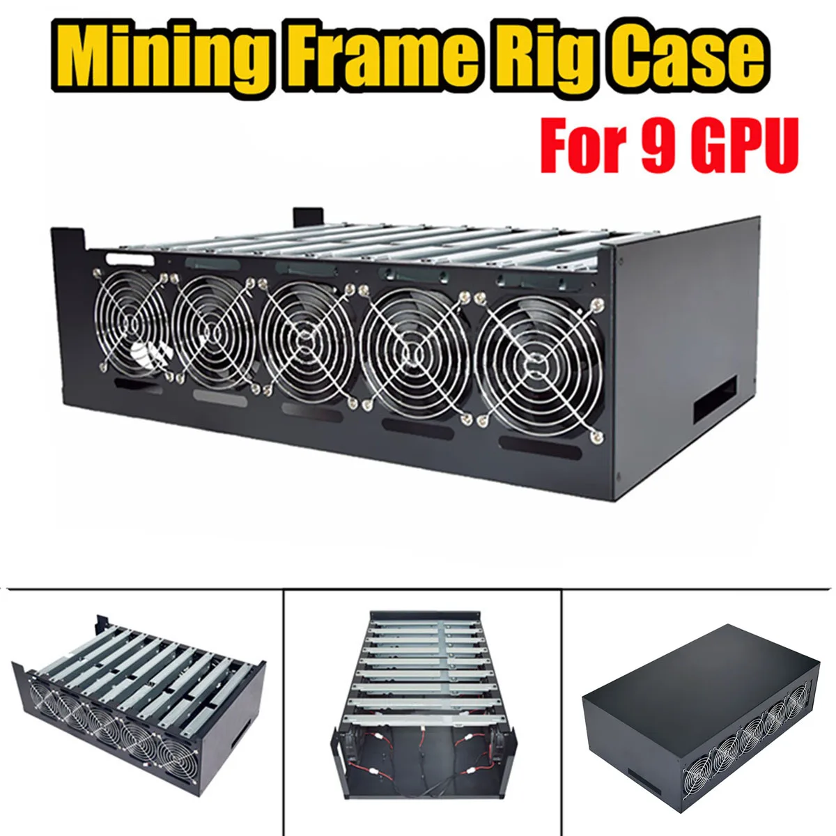 Brand New Crypto Coin Open Air Miner Mining Frame Rig Graphics Case For 9 GPU ETH BTC Horizontal Computer Server Machine Chassis Brand New Crypto Coin Open Air Miner Mining Frame Rig Graphics Case For 9 GPU ETH BTC Horizontal Computer Server Machine Chassis