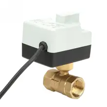 DN25/DN20/DN15 3-жильный 2-полосная латунный моторизованный шаровой клапан для кондиционера воздуха AC220V высокое качество