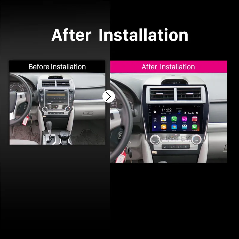Harfey Android 10 0 HD сенсорный автомобильный Радио плеер для 2012 2017 TOYOTA CAMRY gps Navi wifi