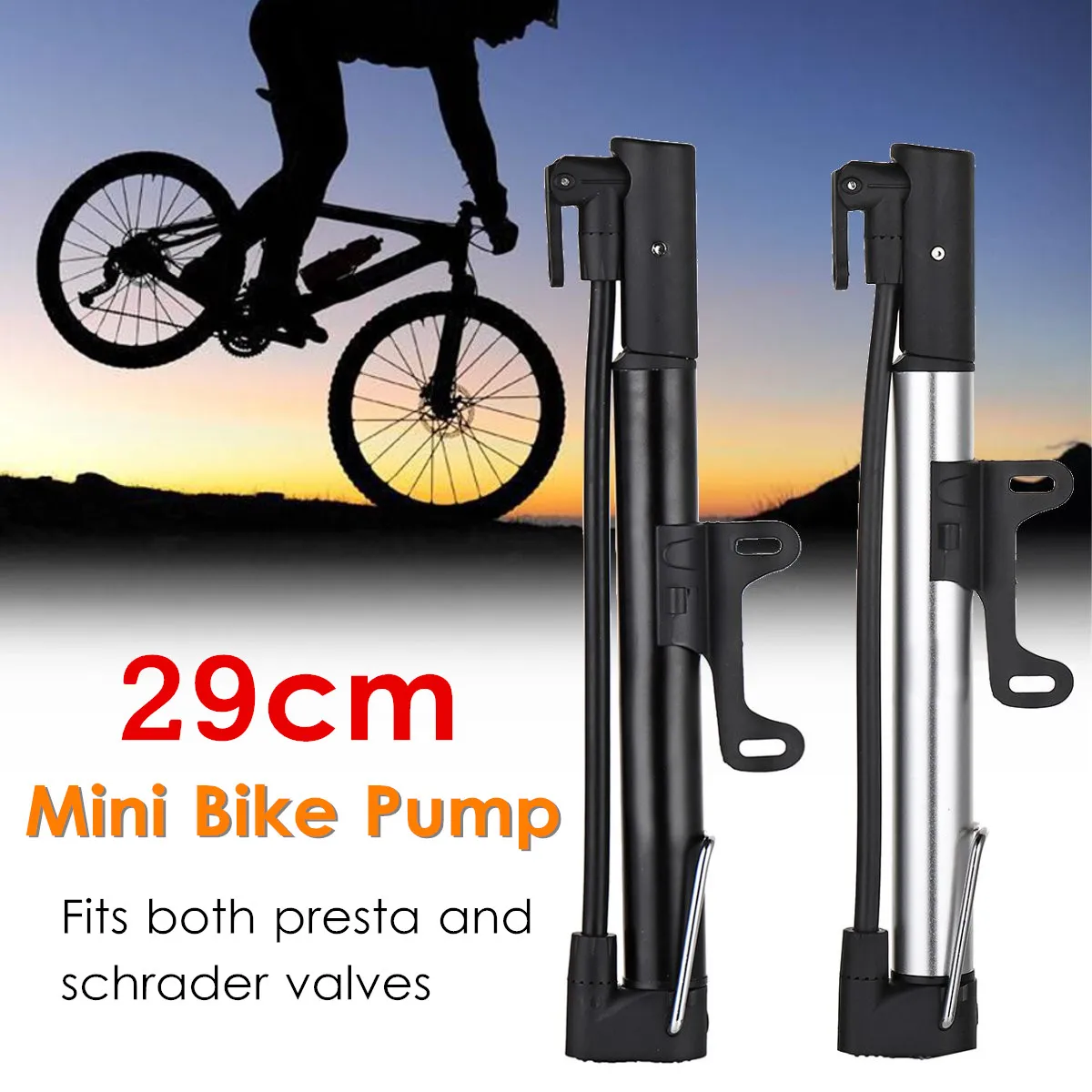 Aluminum Alloy Mini Bike Tire Pump Bicycle Pump Floor Air Pressure