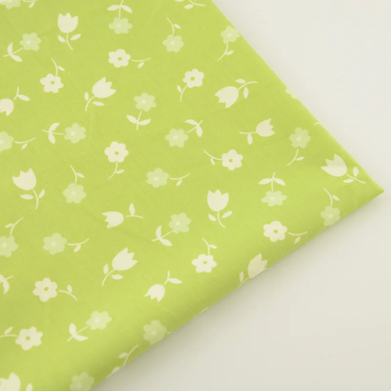 Samall Зеленый Цветок Лоскутное Хлопчатобумажной Ткани Tecido Украшения Швейные Ткань Домашний Текстиль Ремесла Стежка Искусства Ткани Младенца