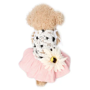 

Summer Dog Dresses Flower Decoration Vest Sling Dress For Dogs 6071091 Pet Clothing XS S M L XL