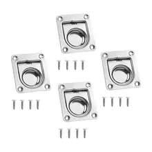 4-Pack лодка утопленный люк ручка шкафчик в морском стиле флеш подъемное кольцо из нержавеющей стали Размер 2,2x2,6 дюйма