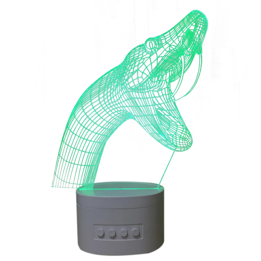 

3d Snake Head Optical Illusion Visual Night Light With Bluetooth Speaker Base Led Desk Lamp, 5 Colors Modified Usb, Children B