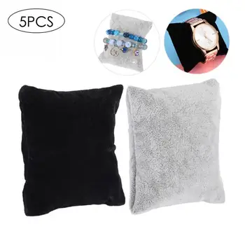 

New 5PCs Velvet Pillow Jewelry Display Watch Chain Bangle Bracelet Stand Pillow Holder Storage Organizer for Jewelry Holder a