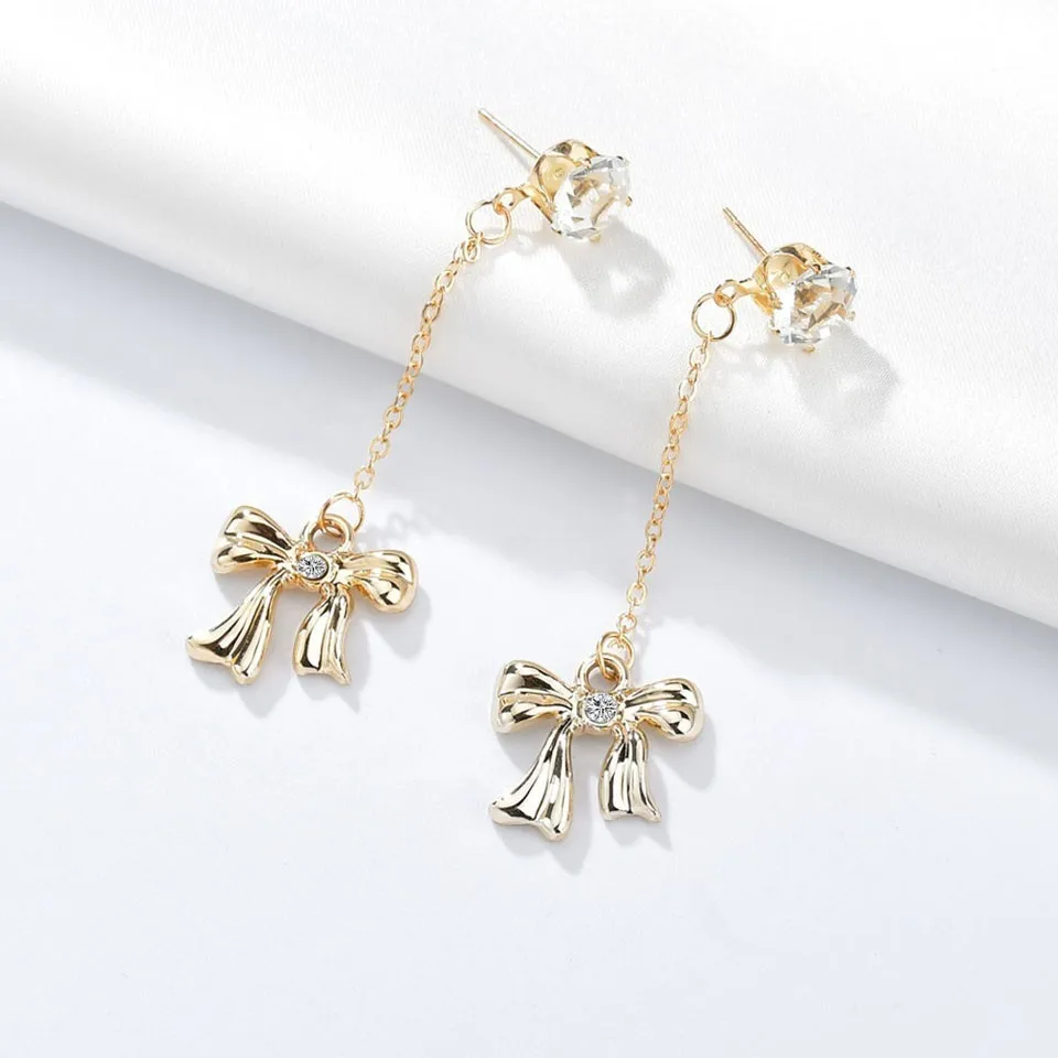 

Free Shipping Classic Bowknot Drop Earrings For Women Fashion High Quality Earrings Beautiful Handmade Earrings Jewelry